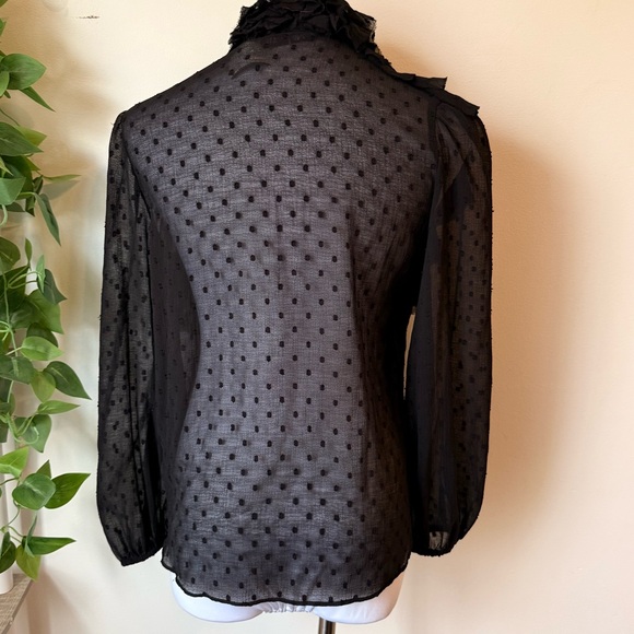 Zara Black Ruffle Blouse - Picture 5 of 6